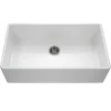 Houzer 36" Fireclay Single Bowl Farmhouse Kitchen Sink, White, Platus Series, PTG-3600 WH