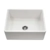 Houzer 26" Fireclay Single Bowl Farmhouse Kitchen Sink, White, Platus Series, PTS-2600 WH