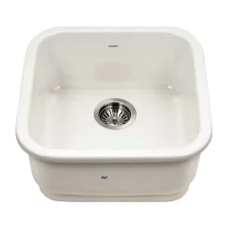 Houzer 19" Fireclay Undermount Bar Sink, Biscuit, Platus Series, PTB-1919 BQ