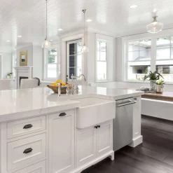 Houzer Platus 30" Fireclay Farmhouse Sink, White, PTS-4118 WH