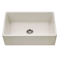 Houzer Platus 30" Fireclay Farmhouse Sink, Biscuit, PTS-4118 BQ