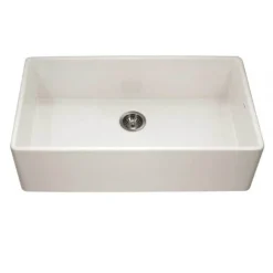 Houzer Platus 36 inch Biscuit Fireclay Apron Front Farmhouse Single Bowl Kitchen Sink - PTG-3600 BQ-C