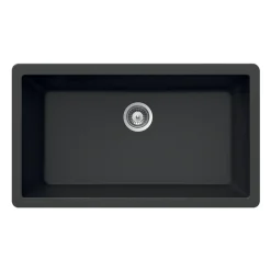 Houzer Quartztone 33 inch Midnite Granite Composite Undermount Single Bowl Kitchen Sink - V-100U MIDNITE
