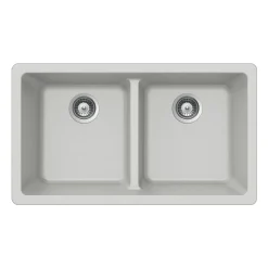 Houzer Quartztone 33" Thunder Granite Composite Undermount 50/50 Double Bowl Kitchen Sink - M-200U THUNDER