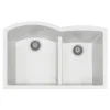Houzer Quartztone 33" Undermount Granite Kitchen Sink, 60/40 Double Bowl, Cloud, P-175U Cloud