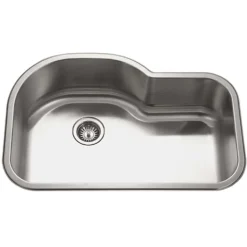Houzer 32" Stainless Steel Undermount Gourmet Single Bowl Kitchen Sink, 18 Gauge, MH-3200-1