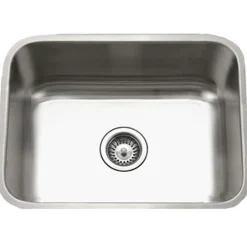Houzer 23" Stainless Steel Undermount Single Bowl Kitchen Sink, 18 Gauge, STS-1300-1