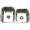 Houzer 32" Stainless Steel Undermount 60/40 Double Bowl Kitchen Sink, 18 Gauge, MEC-3220SR-1