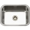 Houzer 23" Stainless Steel Undermount Single Bowl Kitchen Sink, 20 Gauge, ES-2408-1