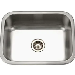Houzer 23" Stainless Steel Undermount Single Bowl Kitchen Sink, 20 Gauge, ES-2408-1