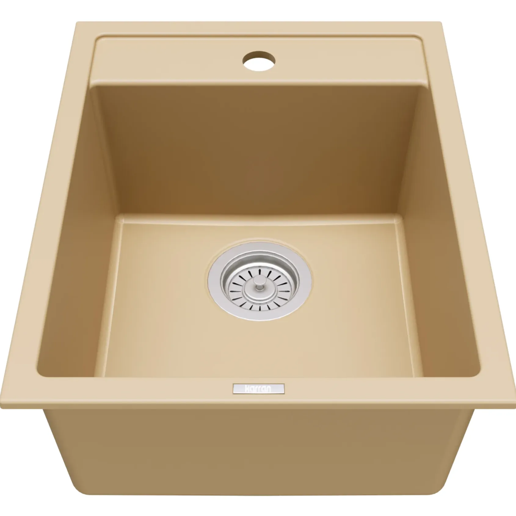Karran 16" Drop In/Topmount Quartz Composite Kitchen Sink, Bisque, QT-825-BI