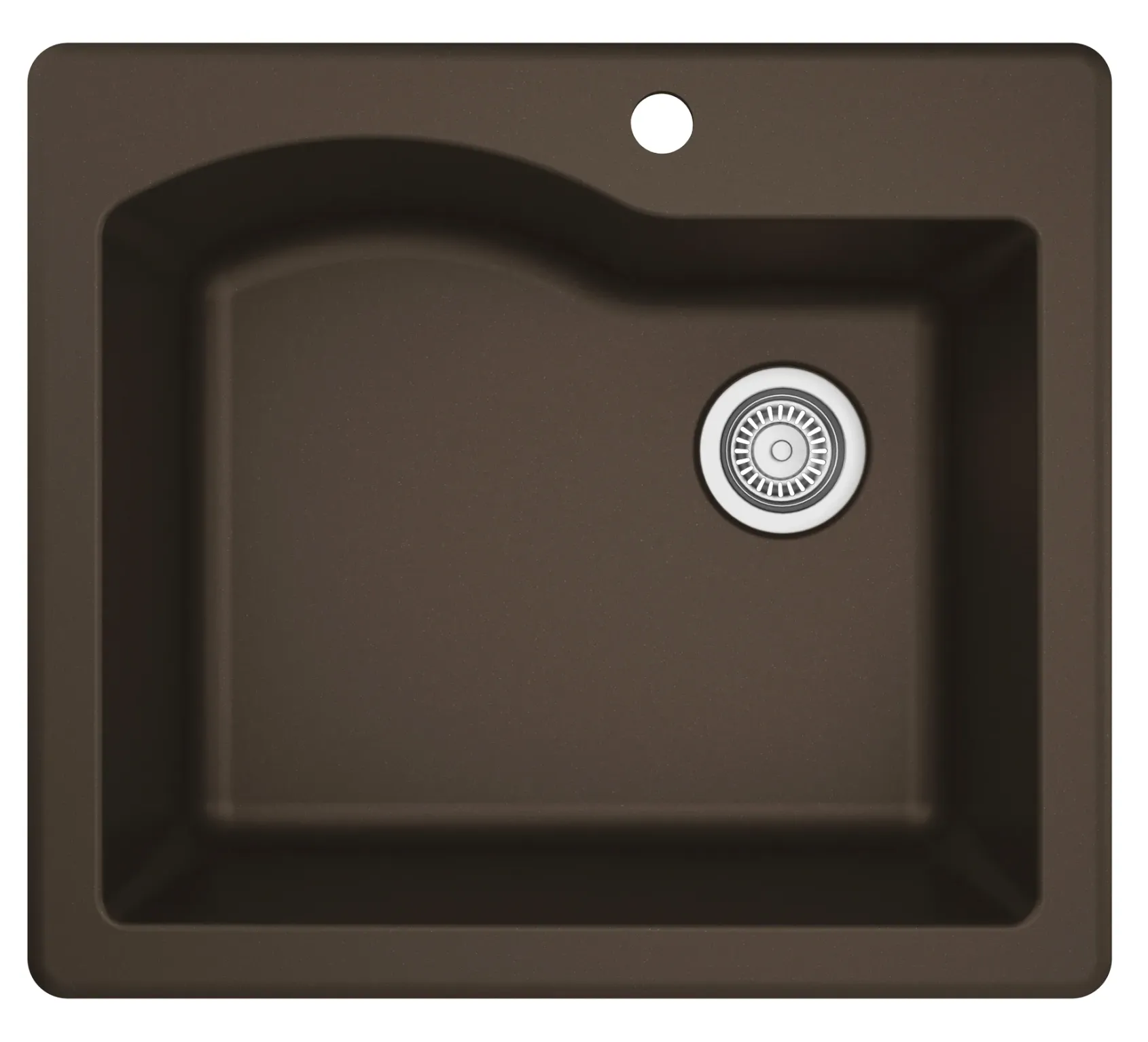 Karran 25" Drop In/Topmount Quartz Composite Kitchen Sink, Brown, QT-671-BR
