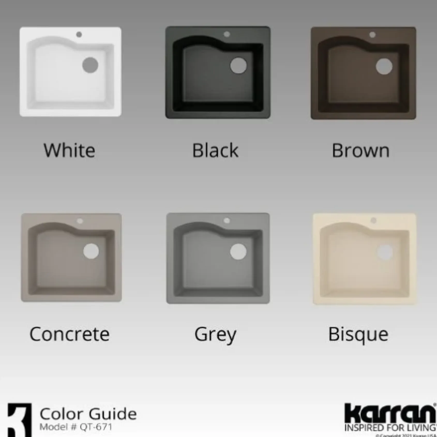 Karran 25" Drop In/Topmount Quartz Composite Kitchen Sink, Brown, QT-671-BR