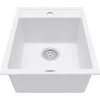 Karran 16" Drop In/Topmount Quartz Composite Kitchen Sink, White, QT-825-WH