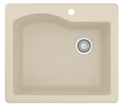 Karran 25" Drop In/Topmount Quartz Composite Kitchen Sink, Bisque, QT-671-BI