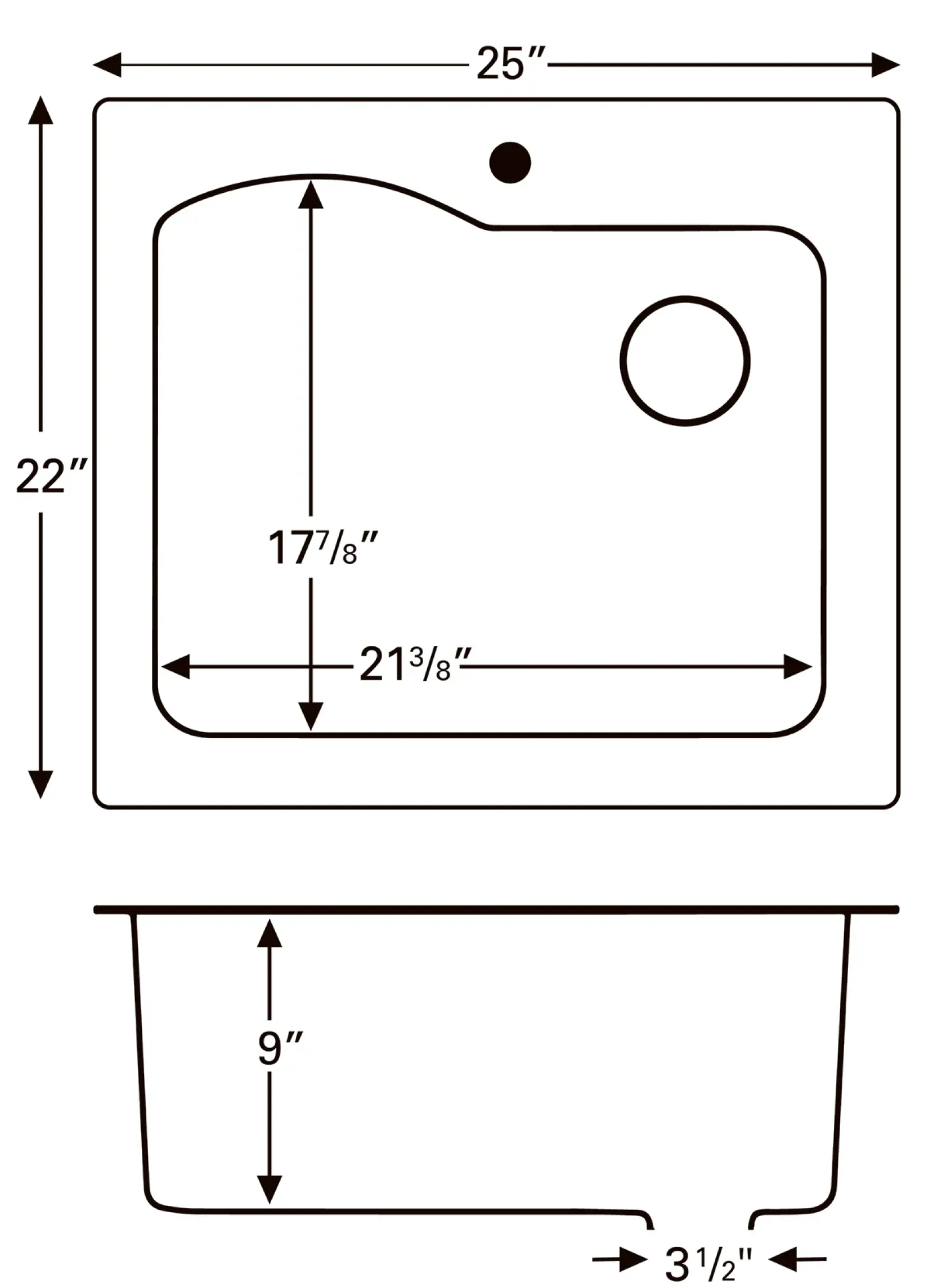 Karran 25" Drop In/Topmount Quartz Composite Kitchen Sink, Bisque, QT-671-BI
