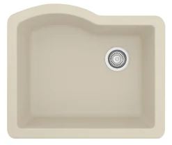 Karran 24" Undermount Quartz Composite Kitchen Sink, Bisque, QU-671-BI-PK1