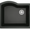 Karran 24" Undermount Quartz Composite Kitchen Sink, Black, QU-671-BL