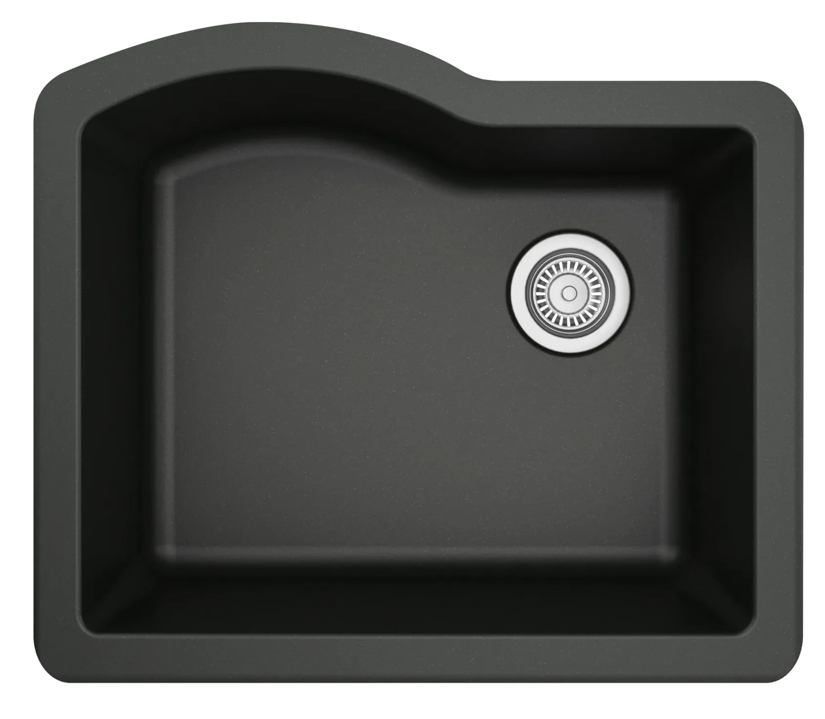 Karran 24" Undermount Quartz Composite Kitchen Sink, Black, QU-671-BL