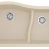 Karran 32" Undermount Quartz Composite Kitchen Sink, 60/40 Double Bowl, Bisque, QU-630-BI