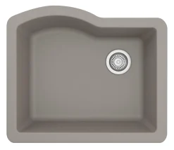 Karran 24" Undermount Quartz Composite Kitchen Sink, Concrete, QU-671-CN-PK1