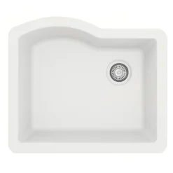 Karran 24" Undermount Quartz Composite Kitchen Sink, White, QU-671-WH