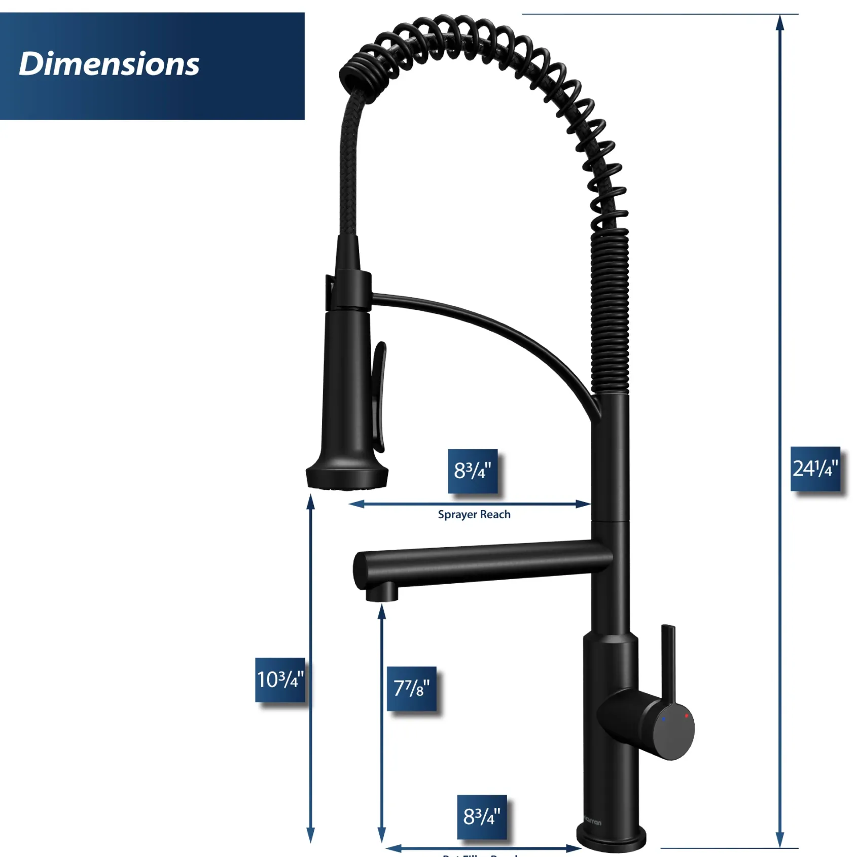 Karran Adlington 1.8 GPM Single Lever Handle Lead-free Brass ADA Kitchen Faucet, Pull-Down, Matte Black, KKF360MB