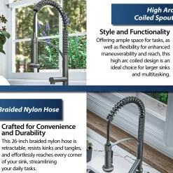 Karran Adlington 1.8 GPM Single Lever Handle Lead-free Brass ADA Kitchen Faucet, Pull-Down, Gunmetal Grey, KKF360GG