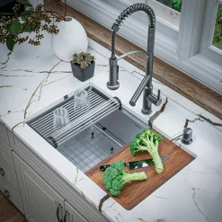 Karran Adlington 1.8 GPM Single Lever Handle Lead-free Brass ADA Kitchen Faucet, Pull-Down, Gunmetal Grey, KKF360GG