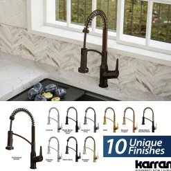 Karran Alston 1.8 GPM Single Lever Handle Lead-free Brass ADA Touchless Kitchen Faucet, Pull-Down, Oil Rubbed Bronze, KKF215ORB