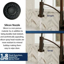 Karran Alston 1.8 GPM Single Lever Handle Lead-free Brass ADA Touchless Kitchen Faucet, Pull-Down, Oil Rubbed Bronze, KKF215ORB