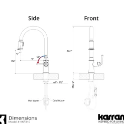 Karran Auburn 1.8 GPM Single Lever Handle Lead-free Brass ADA Kitchen Faucet, Pull-Down Kitchen, Matte Black, KKF310MB