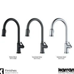 Karran Auburn 1.8 GPM Single Lever Handle Lead-free Brass ADA Kitchen Faucet, Pull-Down Kitchen, Stainless Steel, KKF310SS