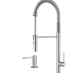 Karran Bluffton 1.8 GPM Single Lever Handle Lead-free Brass ADA Kitchen Faucet, Pull-Down Kitchen, Stainless Steel, KKF220SD35SS