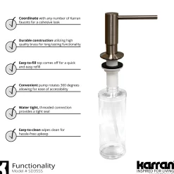 Karran Bluffton 1.8 GPM Single Lever Handle Lead-free Brass ADA Kitchen Faucet, Pull-Down Kitchen, Stainless Steel, KKF220SD35SS