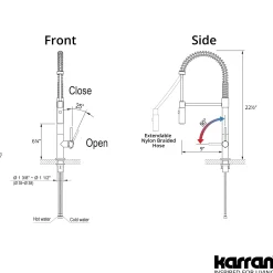 Karran Bluffton 1.8 GPM Single Lever Handle Lead-free Brass ADA Kitchen Faucet, Pull-Down Kitchen, Brushed Gold, KKF220BG