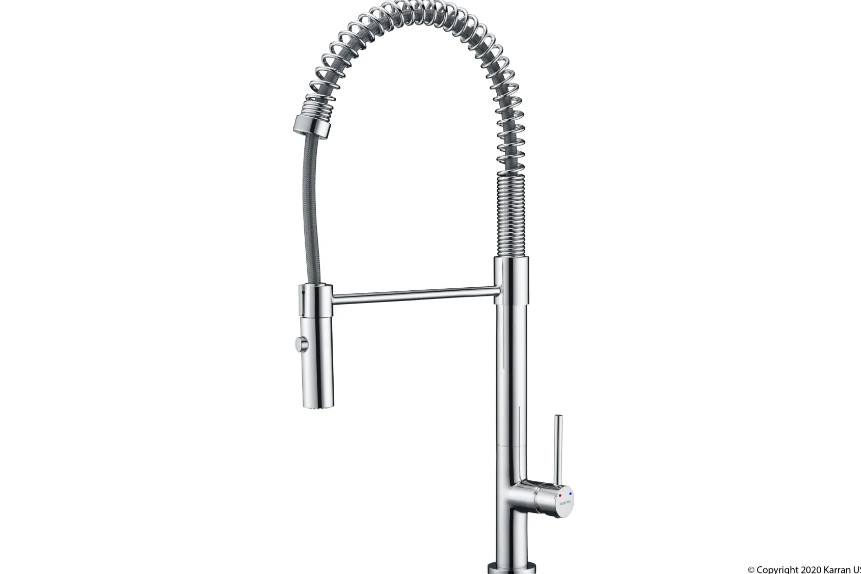 Karran Bluffton Single Lever Handle Lead-free Brass ADA Kitchen Faucet, Pull Down, Chrome, KKF220C