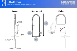 Karran Bluffton Single Lever Handle Lead-free Brass ADA Kitchen Faucet, Pull Down, Stainless Steel, KKF220SS