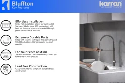 Karran Bluffton Single Lever Handle Lead-free Brass ADA Kitchen Faucet, Pull Down, Stainless Steel, KKF220SS