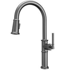 Karran Brampton 1.8 GPM Single Lever Handle Lead-free Brass ADA Kitchen Faucet, Pull-Down, Gunmetal Grey, KKF365GG