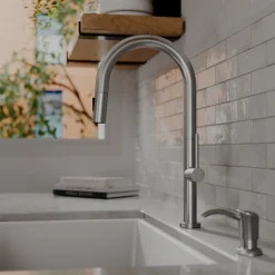 Karran Brynford 1.8 GPM Single Lever Lead-free Brass ADA Kitchen Faucet, Pull-Down, Spot Free Stainless Steel, KKF730SFSS
