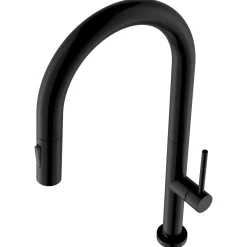 Karran Brynford 1.8 GPM Single Lever Lead-free Brass ADA Kitchen Faucet, Pull-Down, Matte Black, KKF730MB