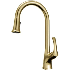 Karran Chantilly 1.8 GPM Single Lever Handle Lead-free Brass ADA Touchless Kitchen Faucet, Pull-Down, Brushed Gold, KKF375BG