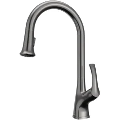 Karran Chantilly 1.8 GPM Single Lever Handle Lead-free Brass ADA Touchless Kitchen Faucet, Pull-Down, Gunmetal Grey, KKF375GG