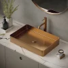Karran Cinox 15.75" x 23.625" Rectangular Vessel Stainless Steel Bathroom Sink, Brushed Copper, 16 Gauge, CCV600BC