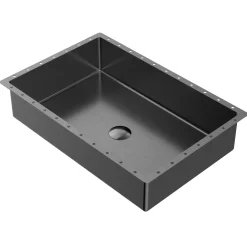 Karran Cinox 15" x 21.625" Rectangular Undermount Stainless Steel Bathroom Sink, Gunmetal Grey, 16 Gauge, CCU300GG