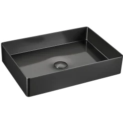 Karran Cinox 15.75" x 23.625" Rectangular Vessel Stainless Steel Bathroom Sink, Gunmetal Grey, 16 Gauge, CCV600GG