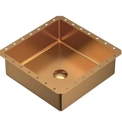 Karran Cinox 15.75" x 15.75" Square Undermount Stainless Steel Bathroom Sink, Brushed Copper, 16 Gauge, CCU500BC