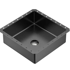 Karran Cinox 15.75" x 15.75" Square Undermount Stainless Steel Bathroom Sink, Gunmetal Grey, 16 Gauge, CCU500GG