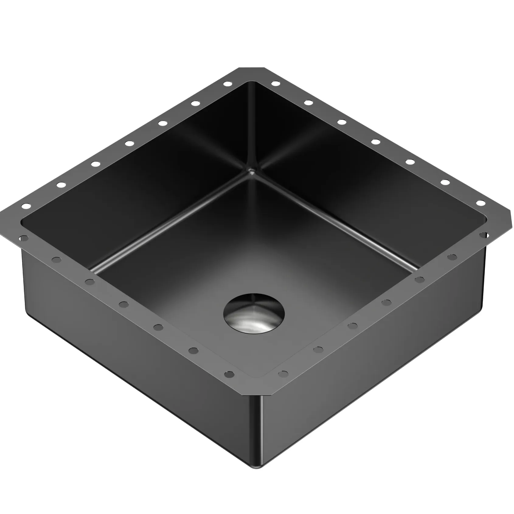Karran Cinox 15.75" x 15.75" Square Undermount Stainless Steel Bathroom Sink, Gunmetal Grey, 16 Gauge, CCU500GG